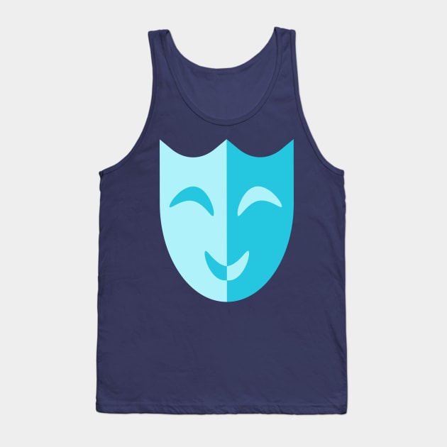 Theatrical mask smiles blue Tank Top by EvgeniiV